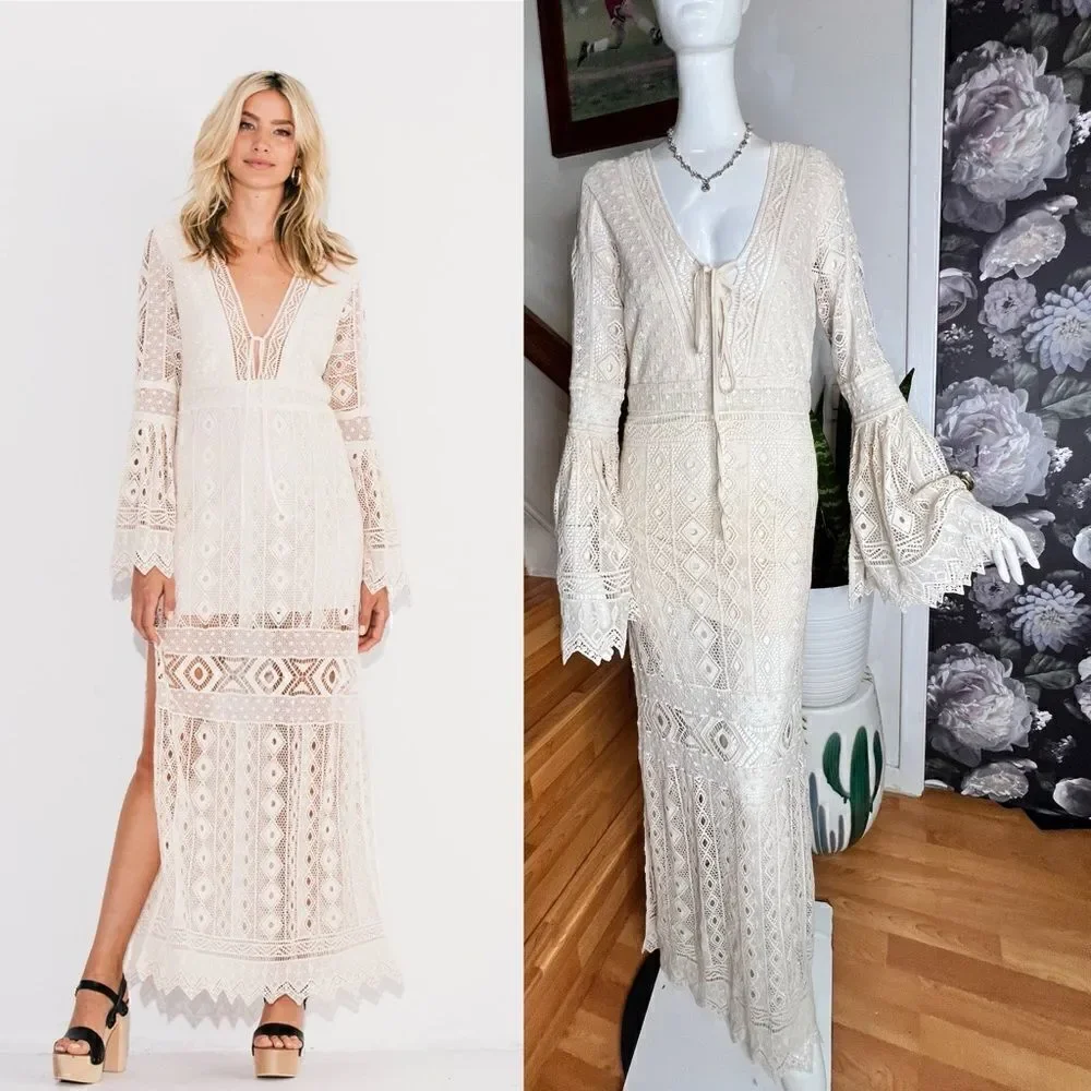 New Free People Jen's Pirate Booty Chaouen Maxi Dress - Picture 1 of 6